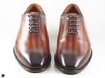 Patina finished Plain Vamp Oxford with Stripe Finish in Tan - 2