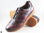 Patina Finished Sneakers with Camouflage Finish in burgundy - 1