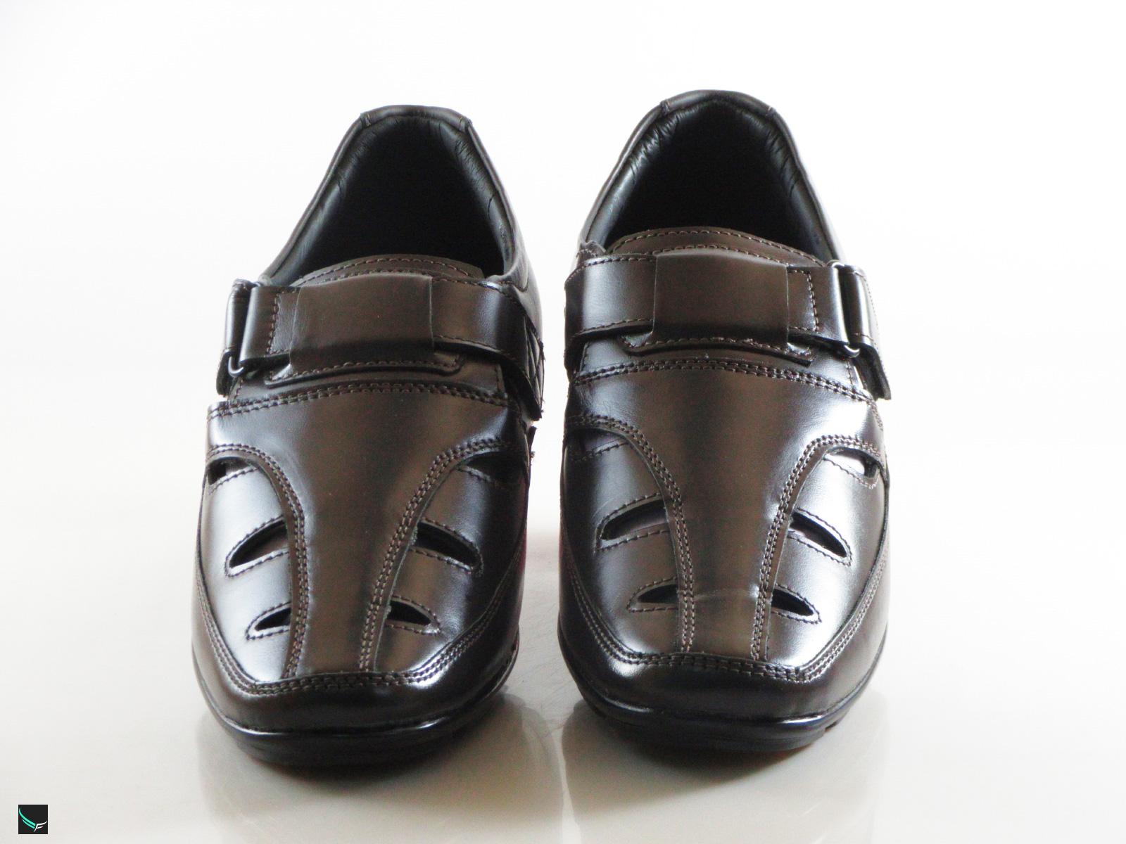 ankle strap leather loafers