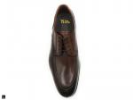 Choco Brown Premium Leather corded derby shoes. - 6