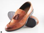 Casual daily wear tan leather shoes - 1