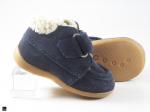 Fur type kids shoes in blue - 3