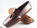 Patina finished tassel loafer with stripe print in Tan - 5