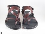 Black and brown toe ringed leather sandals - 3