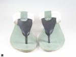 Bicolor flat slippers in light green - 4