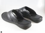 Thong strap Black genuine leather Slippers - 2