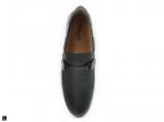 Black Perforated Leather Loafer - 3