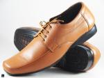 Brown pattern leather shoes - 1