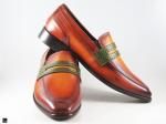 Patina finished Saddle loafer in Tan - 4