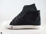 Casual black sneakers with trendy sport finish - 5