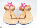 Floral design slippers in Tan - 3