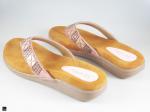 Velvet type flats for stone wear in tan - 2