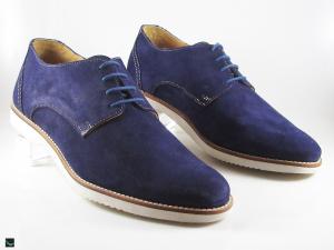 Stylish men's formal shoe for blue suede with Eva white sole