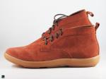 Orange suede party wear shoes - 3