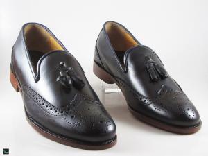 Stylish black men's formal Shoe with brogue in tassel for wedding and other occasions