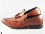 Casual daily wear tan leather shoes - 5